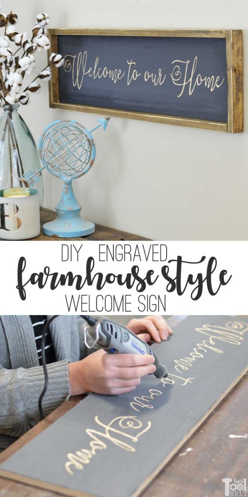 How to make an entryway welcome farmhouse sign, tutorial and printable pattern.