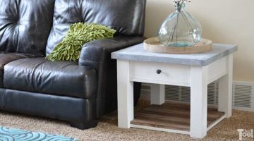 Zinc Top Farmhouse Side Table