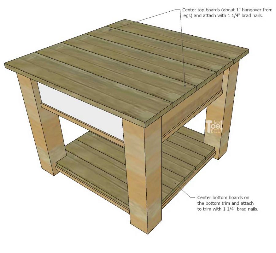 DIY farmhouse side table tutorial and free plans with optional drawer and zinc table top.