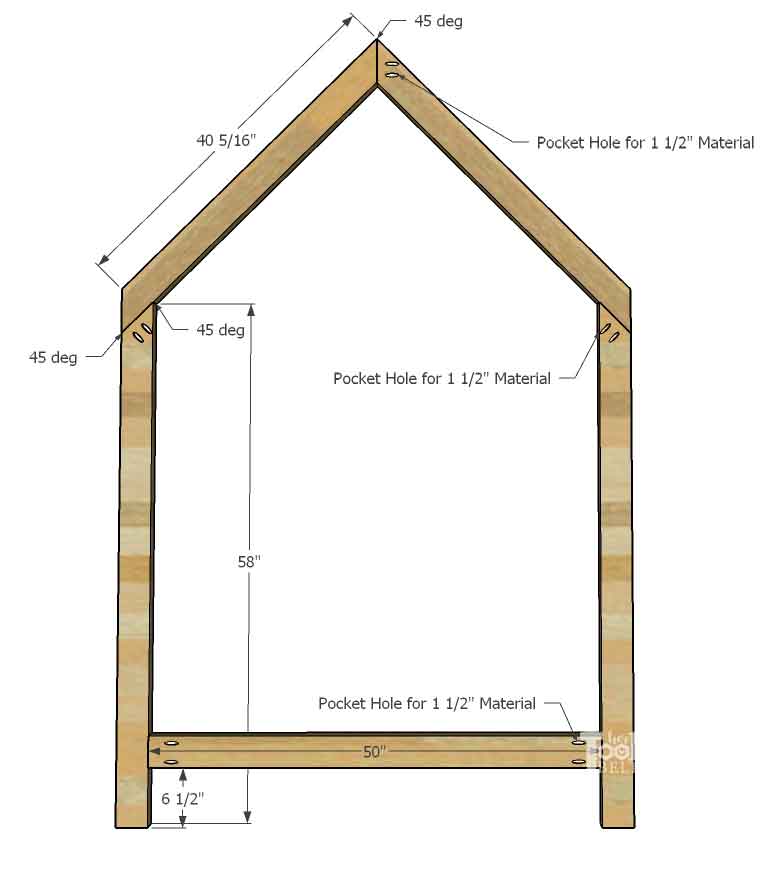 House Frame Bed Full Size Her Tool Belt, Twin House Bed Frame Plans