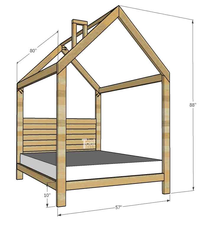  House  Frame  Bed  Full Size Her Tool Belt