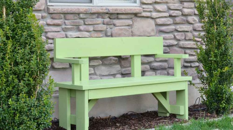 DIY Wood Bench with Back Plans