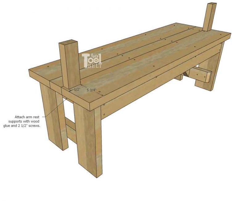 DIY Wood Bench with Back Plans Her Tool Belt