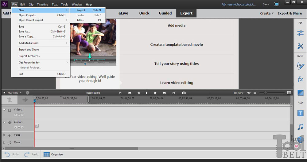 Create Square Video with Premiere Elements - Her Tool Belt