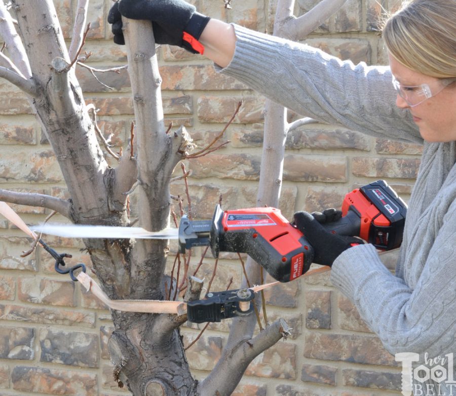 Hackzall and wrecker blade make pruning trees a breeze.