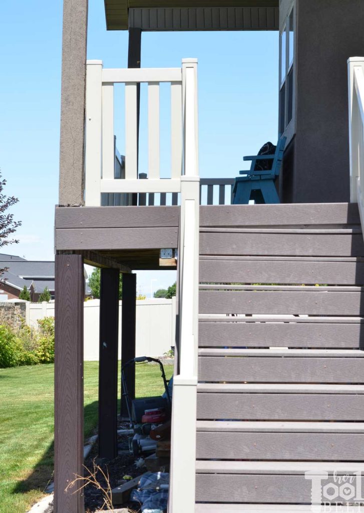 Showing major sloping on my deck, the stairs are level.