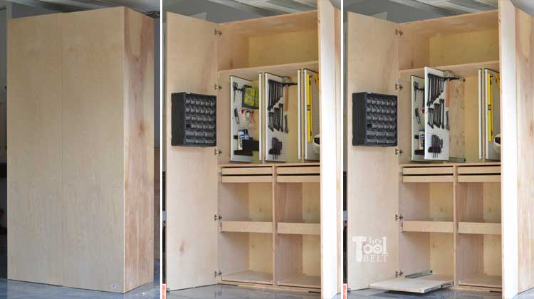 Garage Hand Tool Storage Cabinet Plans, How To Make Doors For Garage Shelves