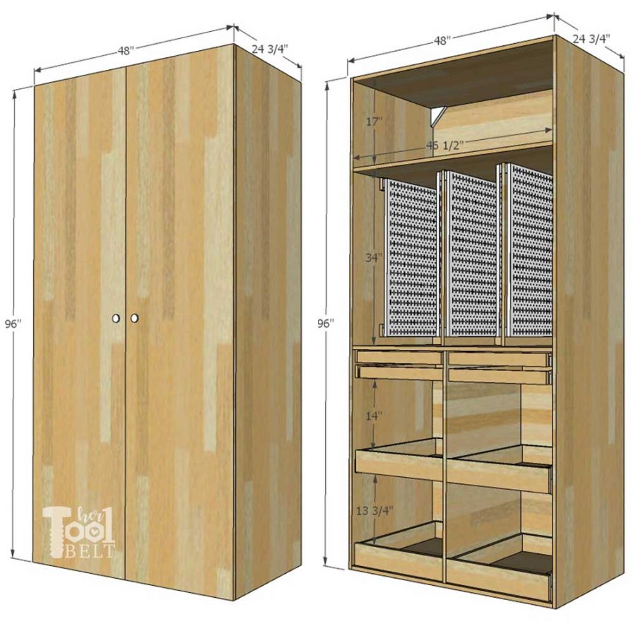 Garage Hand Tool Storage Cabinet Plans - Her Tool Belt