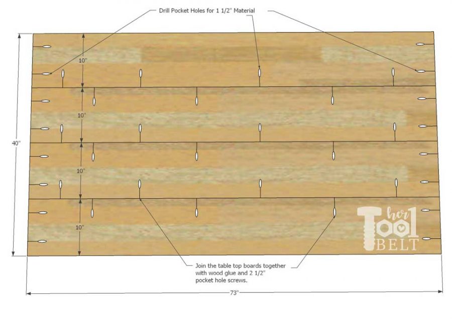 Super Chunky X Table free plans - join table top