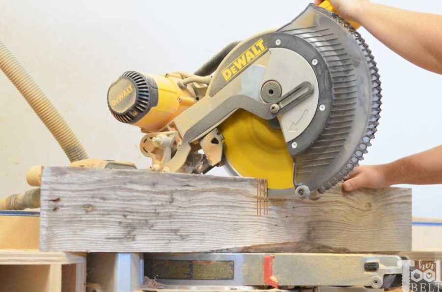 Super Chunky X Table free plans - half lap with miter saw