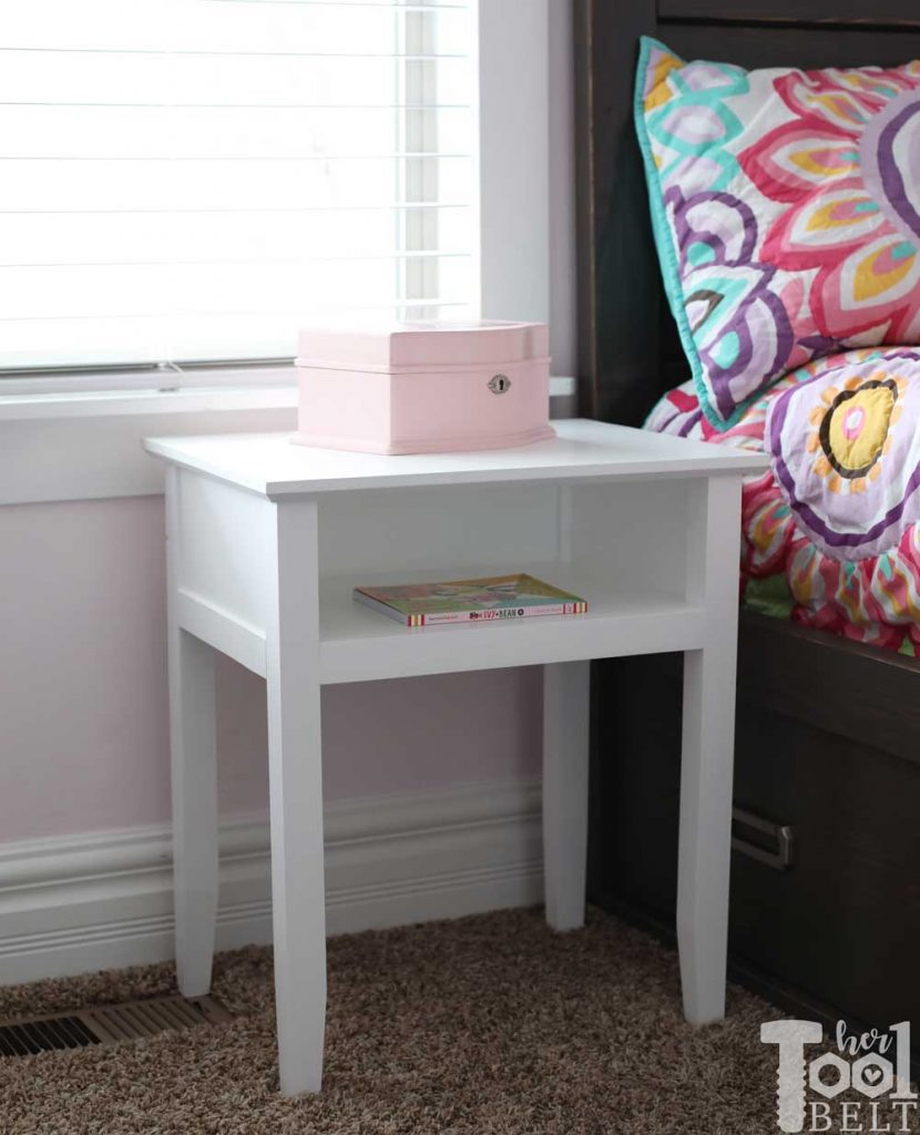 The Ashley nightstand is a simple nightstand with an enclosed shelf. Build this nightstand for about $15 in lumber...or it's perfect to use up scrap wood. Free plans on hertoolbelt.com