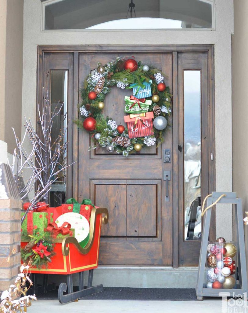 Getting ready for holiday visitors by refreshing the front door and installing a cool touch pad keyless entry lock. See 12 gorgeous door updates with the 12 doors of December @DelaneyHardware #DelaneyHardware #12DoorsofDecember