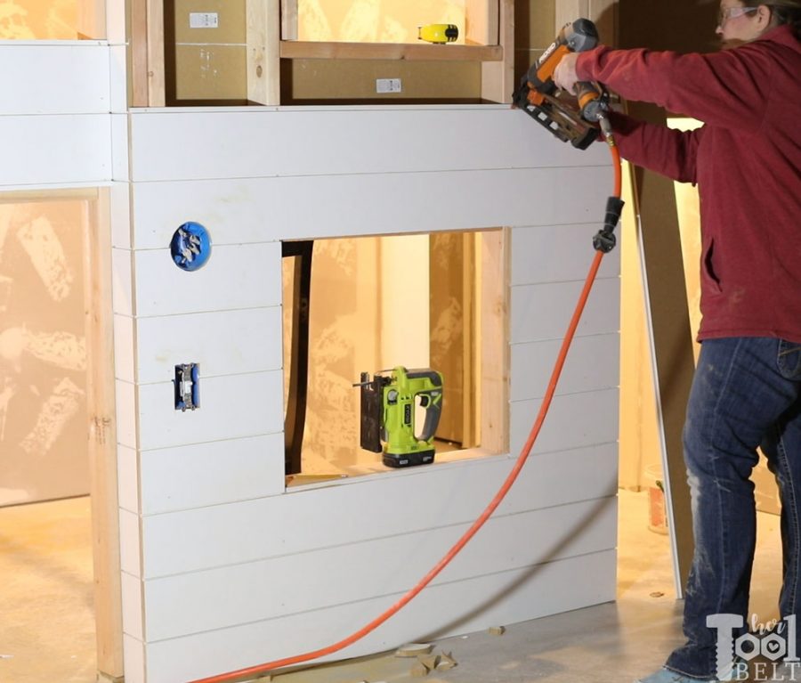 Part 2 of the basement playhouse build is shiplap & sheetrock. Lots of mudding, nailing, sanding and painting. It's really starting to take shape. 