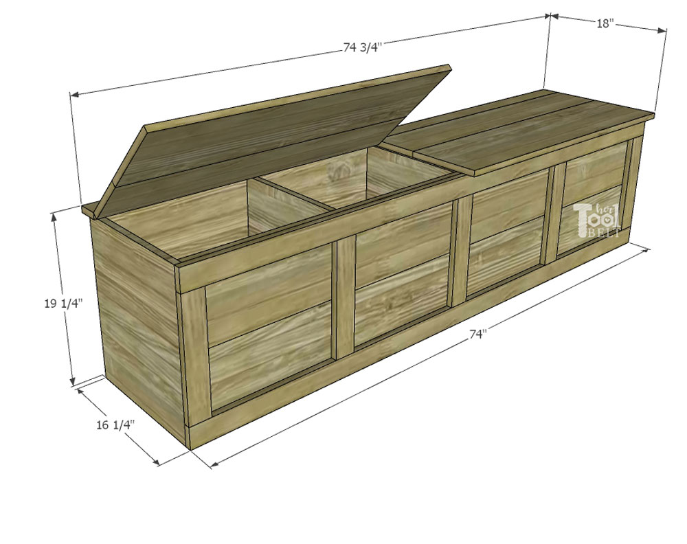 Backpack Storage Bench Plans - Her Tool Belt