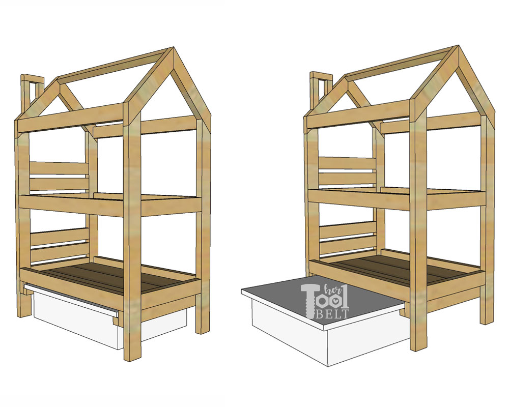 diy bunk bed house