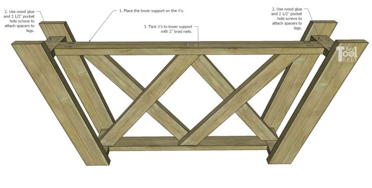 Double X Console Table Plans - Her Tool Belt