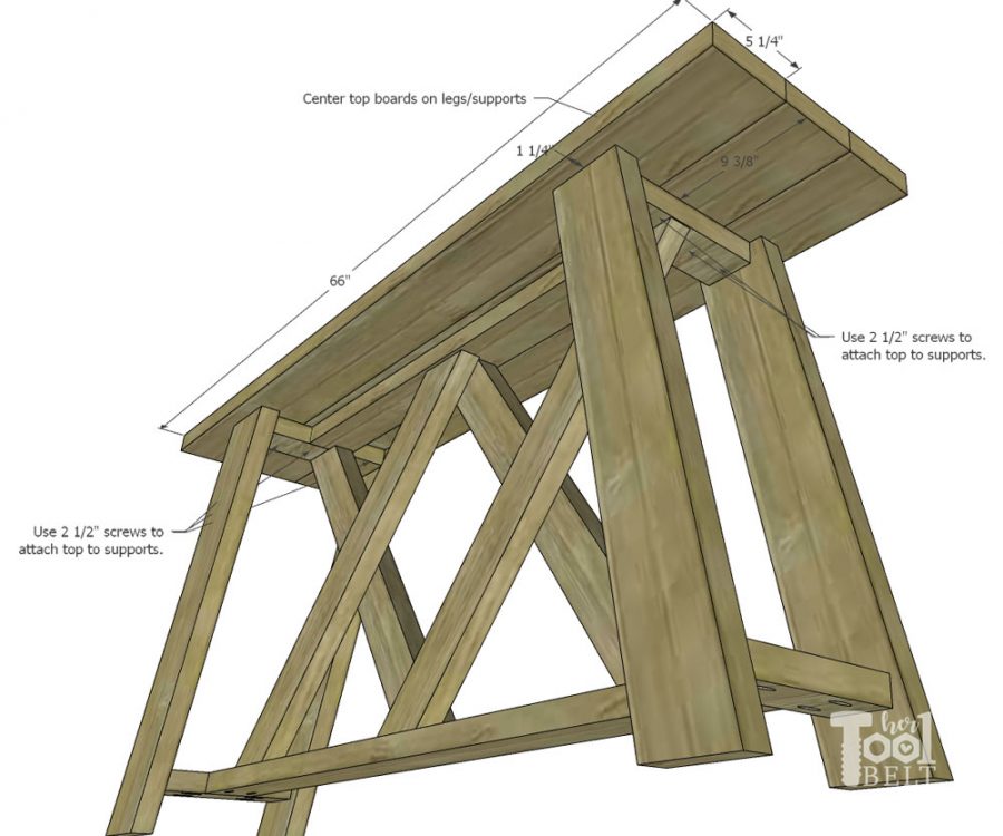 Free plans to build a Double X Console Table. Lumber for this table is about $38!