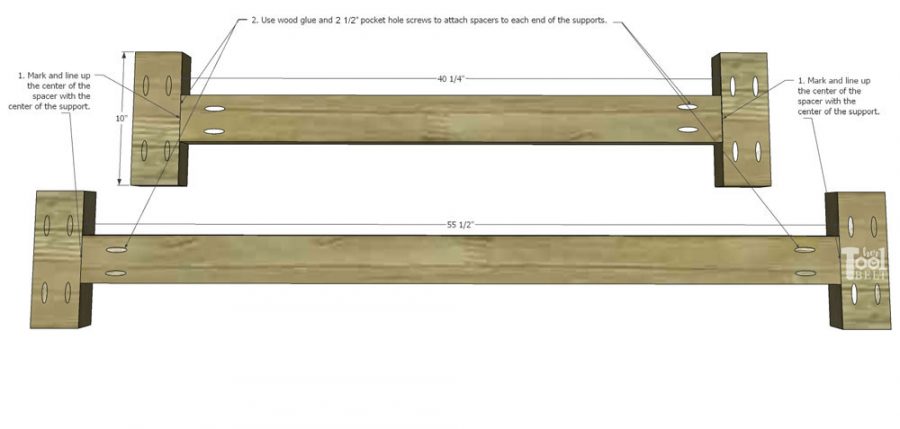 Free plans to build a Double X Console Table. Lumber for this table is about $38!