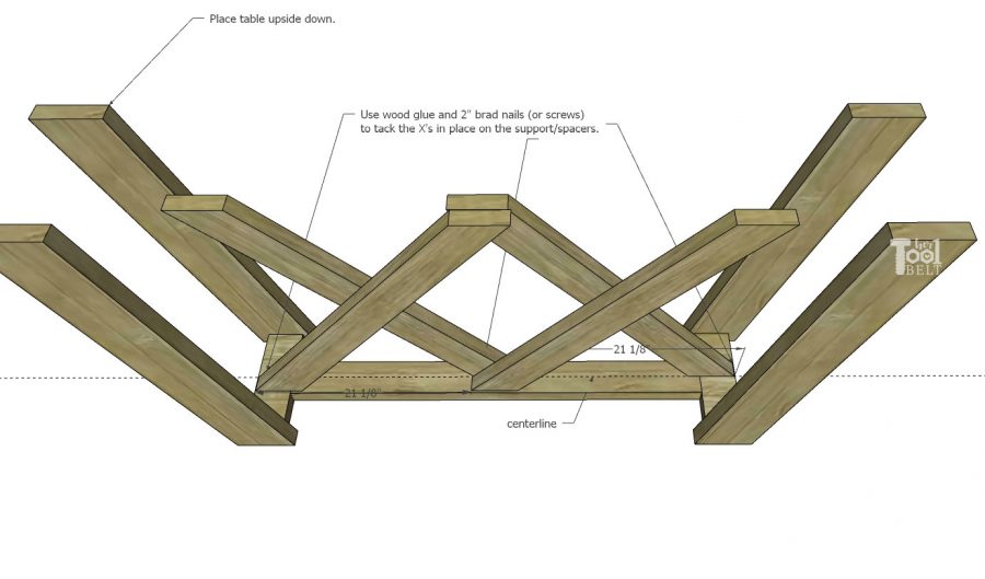 Free plans to build a Double X Console Table. Lumber for this table is about $38!