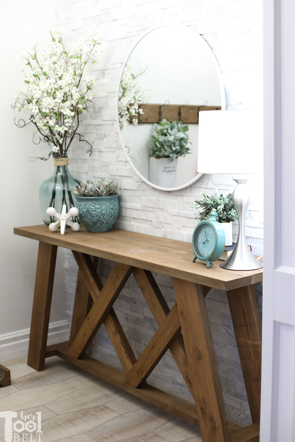diy console table with x base