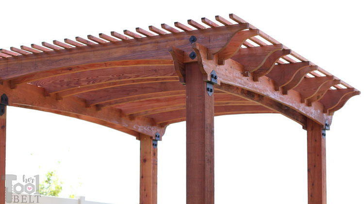How to Build a Redwood Pergola with Arch Detail - Her Tool 