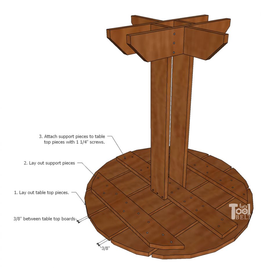 Free plans to build a simple round side table for about $20 in wood!