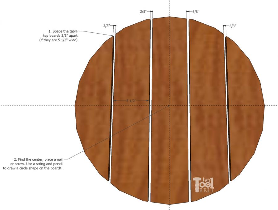 Free plans to build a simple round side table for about $20 in wood!