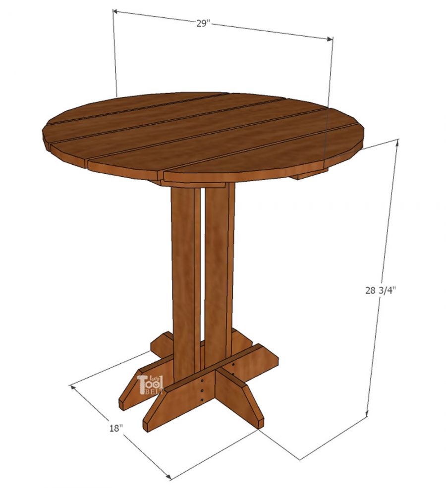 Free plans to build a simple round side table for about $20 in wood!