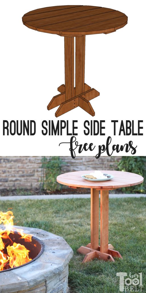 Free plans to build a simple round side table for about $20 in wood!