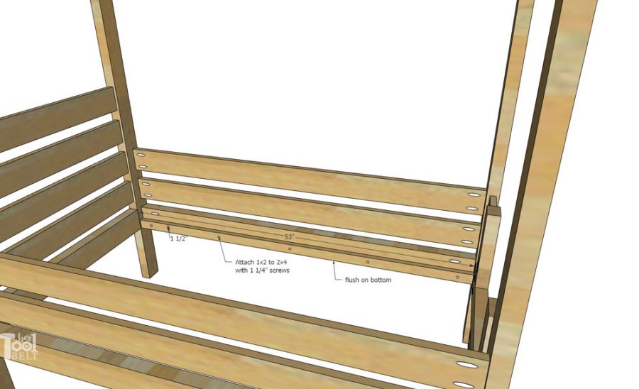 Free plans to build a house frame toddler bed with under the bed storage bins.