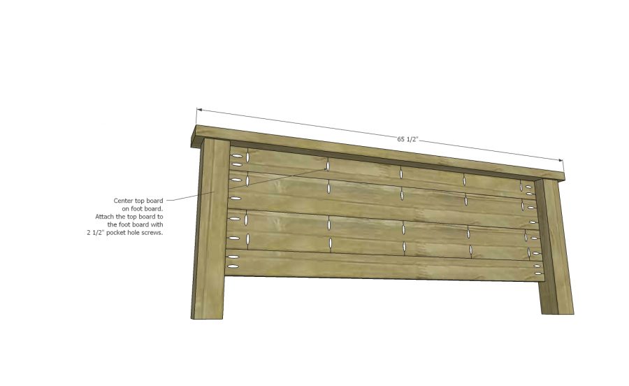 Building plans for a X barn door farmhouse style bed in queen size. 