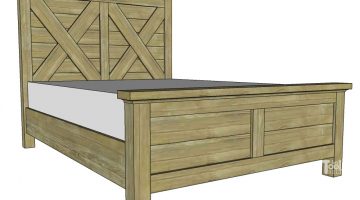 Queen X Barn Door Farmhouse Bed Plan