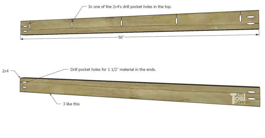 Building plans for a X barn door farmhouse style bed in queen size. 