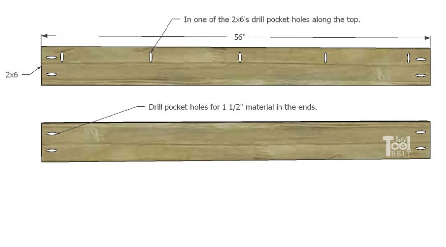 Building plans for a X barn door farmhouse style bed in queen size. 