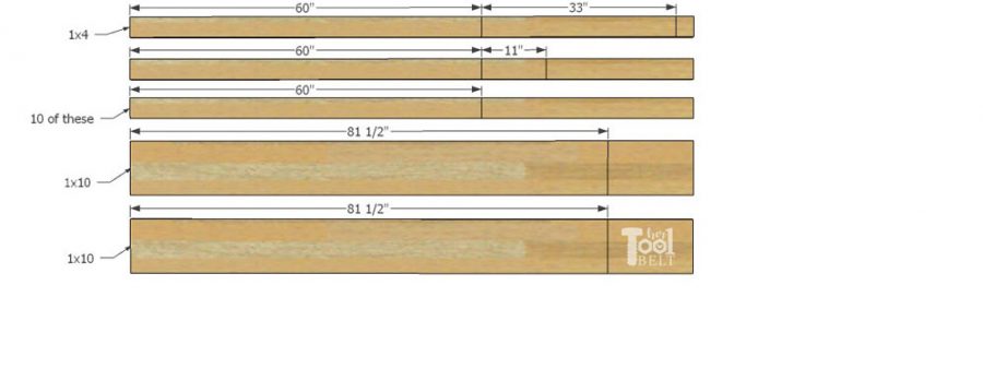 Building plans for a X barn door farmhouse style bed in queen size. 