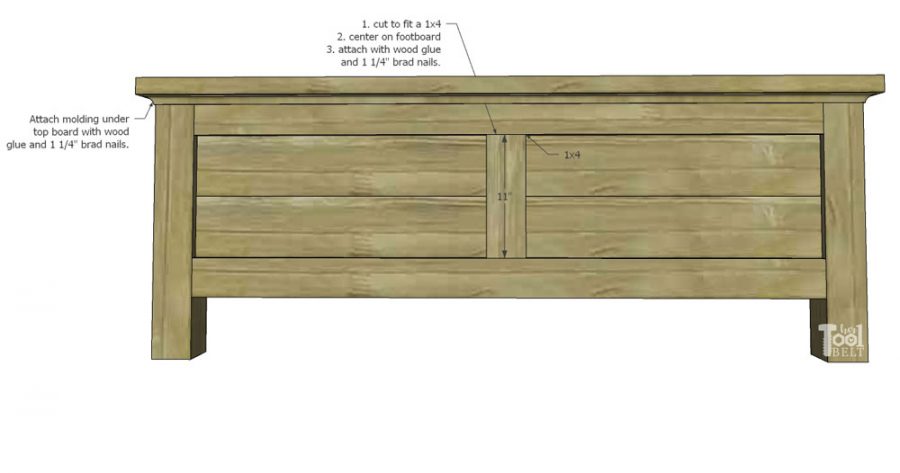 Building plans for a X barn door farmhouse style bed in queen size. 