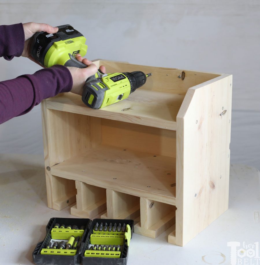 Organize your cordless drills and tools with a custom drill storage and charge station for about $20! Tell the plans how many tool stalls you want, and the free plans will customize your cut list. Free plans on hertoolbelt.com