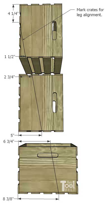 Free plans to build an easy leaning crate ladder bookshelf and desk system for kids. The crates are great to organize and store books and toys. Free plans on hertoolbelt.com 