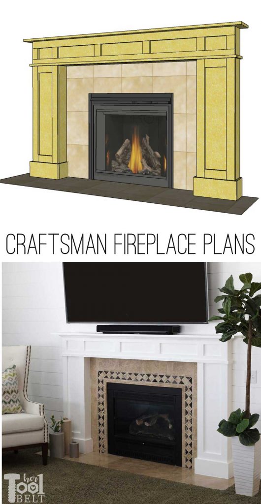 How to build a white modern craftsman fireplace mantel from a $32 sheet of MDF.