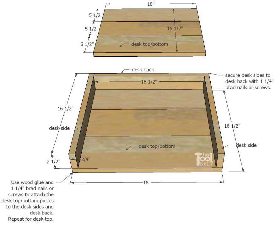 desk assembly. Free plans to build an easy leaning crate ladder bookshelf and desk system for kids. The crates are great to organize and store books and toys. Free plans on hertoolbelt.com 