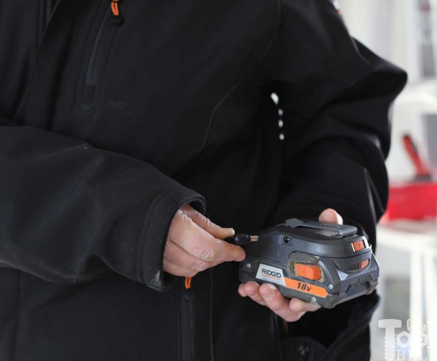 Totally over working in the cold? Check out the Ridgid heated jacket that runs off of 18 volt batteries!