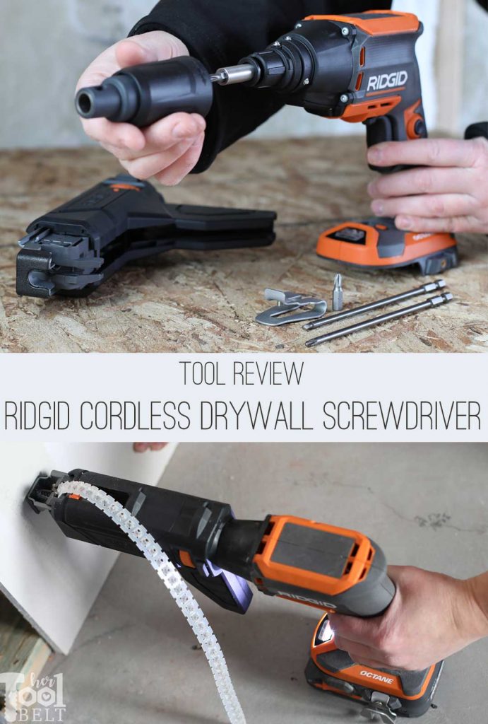 Get perfect drywall screw depth everytime! Tool review of Ridgid cordless drywall screwdriver with optional collating screw attachment.