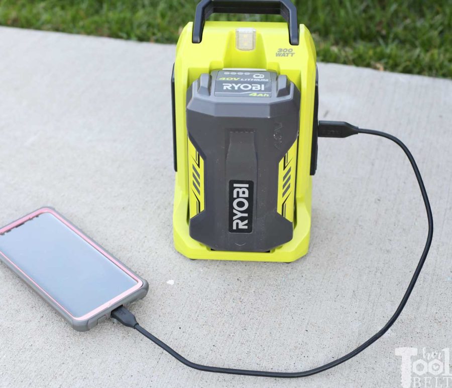 Use inverter to charge cell phone or electronics with USB. Tool Review of Ryobi's 40V battery power inverter. 