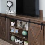 Barn Door Console Table with Hidden TV Lift