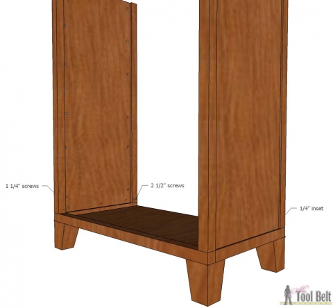 Tall Dresser with Tapered Legs - Her Tool Belt