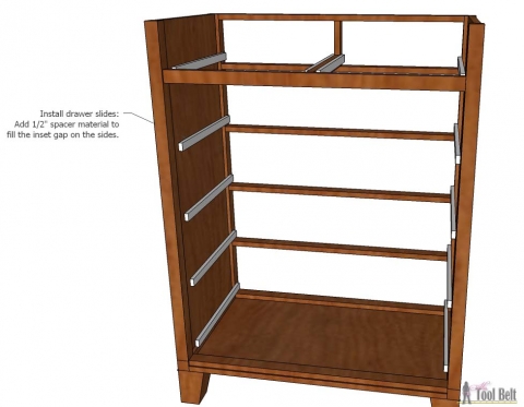 Tall Dresser with Tapered Legs - Her Tool Belt