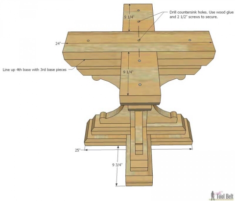 Farmhouse Style Round Pedestal Table, How To Make A Round Pedestal Table Base