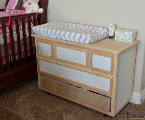 5 Drawer Dresser Changing Table Her, Solid Wood Baby Dresser Changing Table