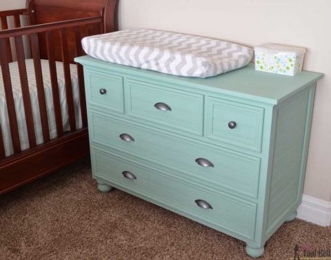 5 Drawer Dresser Changing Table Her, Diy Baby Dresser And Changing Table