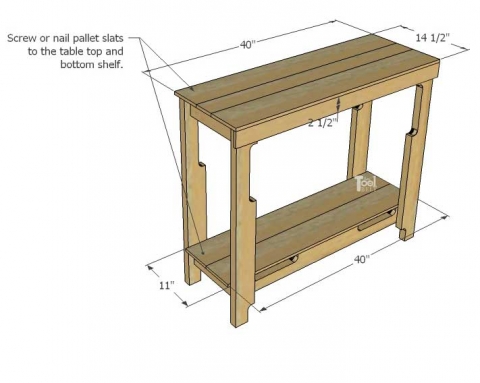 Diy Free Pallet Porch Table Her Tool Belt, How To Build A Console Table From Pallets